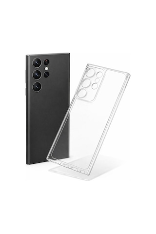Samsung Uyumlu Galaxy S24 Ultra Kılıf Şeffaf Silikon Kamera Korumalı 3d