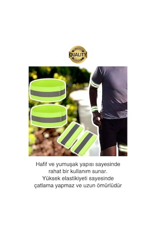 Yeşil Reflektör El Ayak Kol Bant Yansıtıcı Bandı İş Güvenliği Görünürlük Koşu Yürüyüş Bisiklet