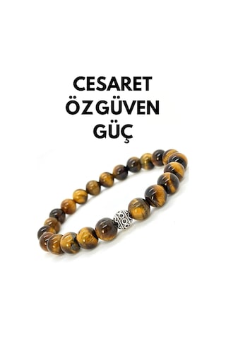 Doğaltaş - Kaplan Gözü Bileklik - Cesaret - Özgüven - Güç - Mutluluk - Unisex Çok Renkli