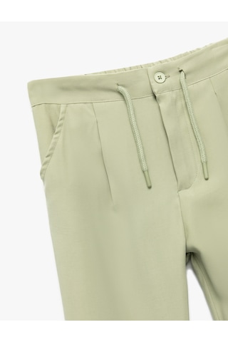 Koton Beli Ayarlanabilir Lastikli Bağcıklı Viskon Pantolon Green 5skb40006tw Yeşil