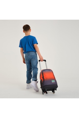 Coral High Kids Gri Turuncu Renk Geçişli Üç Bölmeli Çekçekli Okul Sırt Çantası 23948