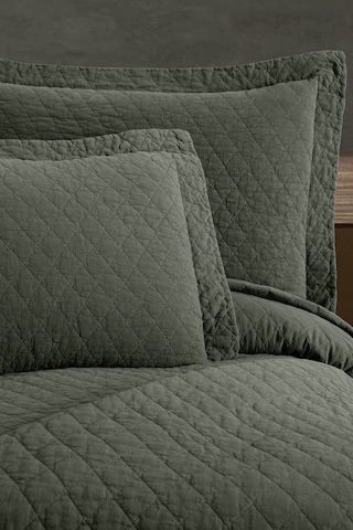 Este %100 Pamuk Parça Boyama Yatak Örtüsü Seti 180 X 260 Haki Bej