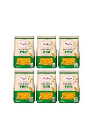 Yayla Glutensiz Mısır & Pirinç Penne Makarna 400 Gr X 6 Lı Avantaj Paketi Vegan
