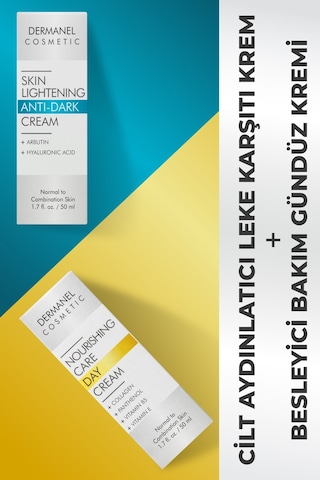 Dermanel Besleyici Bakım Gündüz Kremi 50 ML + Dermanel Cilt Aydınlatıcı Leke Karşıtı Krem 50 ML