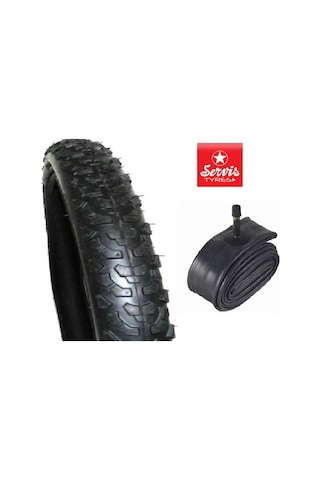 Servis 26 Jant 26x195 Dış + İç Lastik Set Siyah