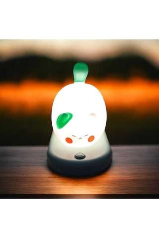 Dokunmatik Sevimli Pati Kedi Modelli Usb Şarjlı Led Karikatür Silikon Gece-masa Lambası Yeşil