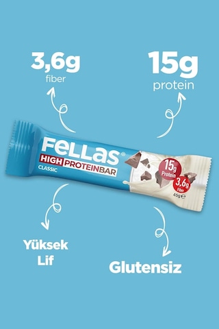Fellas Yüksek Protein Bar - Klasik Sade 45g 3 Adet