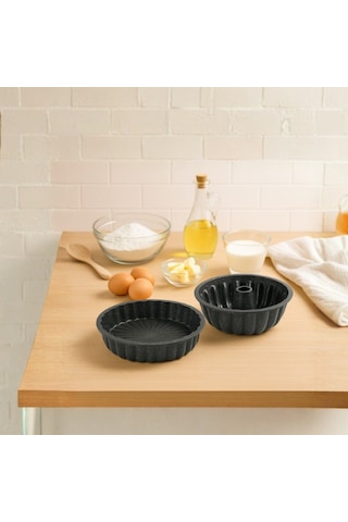 Safir İkili Kek - Tart Kalıbı Siyah