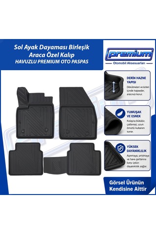 Ford Focus 4 - 5 Paspas Araca Özel Hb 2018 Sonrası Derin Havuzlu Premium Oto Paspas