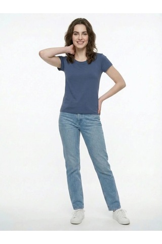 Regular Fit Kadın Tshirt K.kol Mavi