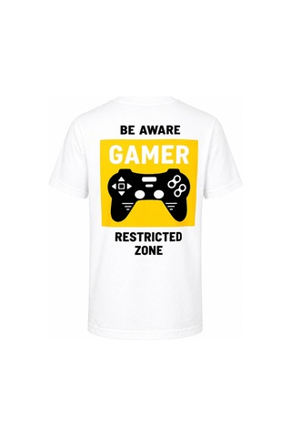 Trender Gamer Baskı Beyaz Erkek Çocuk T-shirt 8035