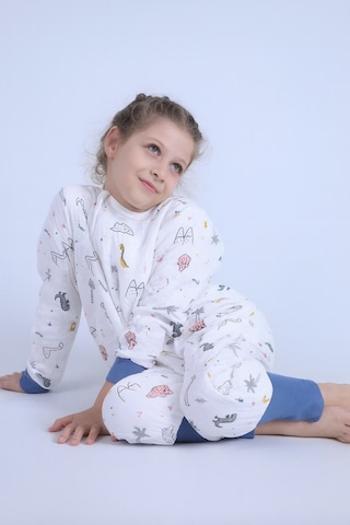 For My Baby 1 Tog Çocuk Uyku Tulumu Unisex Uzun Kollu Uyku Tulumu Ekru - Lacivert