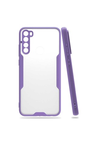 Redmi Note 8 Kılıf Parfe Kenarları Pastel Renk Silikon Kılıf Mor