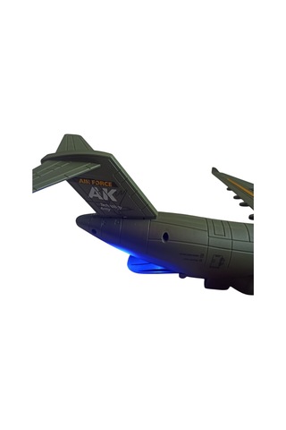 A400a Askeri Kargo Uçağı - 35cm Sesli Işıklı Ve Hareketli + 3 Mini Tank - Tank Atma Özellikli