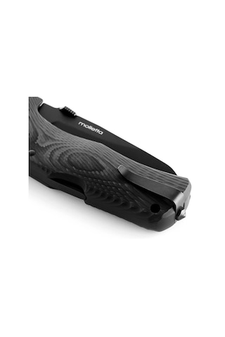 Lionsteel Tm1 Special Edition - Bladehq - Black Camo Carbon Fiber - Black Blade Deri Kılıflı Kamp Çakı Siyah