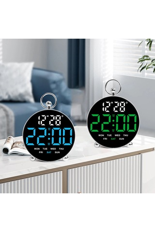 8029 Led Dijital Çalar Saat Çok Fonksiyonlu Öğrenci Elektronik Masa Saati Büyük Ekranlı - Renkli Renkli