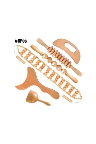 Ahşap Terapi Masaj Aleti Maderoterapia Kiti Anti-selülit Masaj Altın