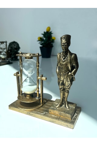 Kum Saati Ve Atatürk Dekoratif Biblo Standlı Masa Üstü Süs Eşya