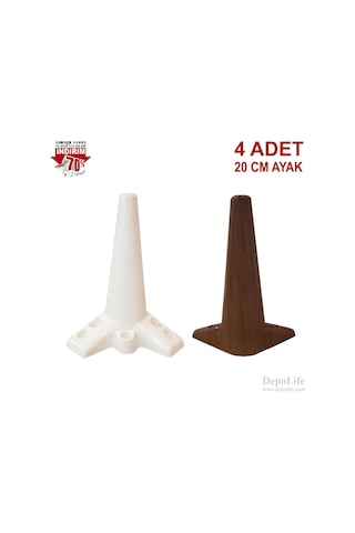 Depolife Mobilya Ayağı 4 Adet Takım Puf Komodin Koltuk Ayağı 20 Cm Dayanık
