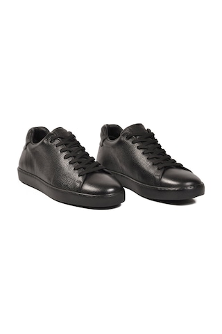 Ayakmod Siyah Floter Büyük Numara Hakiki Deri Erkek Casual Ayakkabı Sneaker 751m21 M