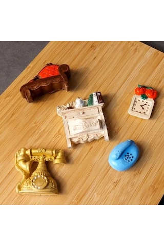 Uretti - Pınar 2572 - 9186 El Yapımı 5'li Tematik Minyatür Eşyalar Magnet 5