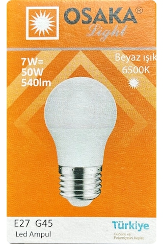 1 Adet Osaka 7w 50w Beyaz Işık 6500k E27 Duylu Kalın Duy Led Mini Ampul