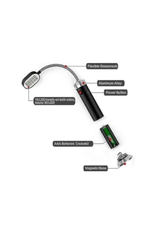 Opulentliving Adet Barbekü Izgara Lambası Manyetik Tabanlı Süper Parlak Led Bar Çok Renkli Çok Renkli
