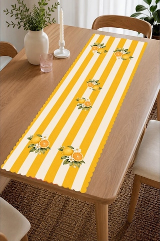 Vivanni Home Yıkanabilir Dikdörtgen Runner Günlük Kullanıma Uygun, Pratik Ve Uzun Ömürlü Limon Sarı