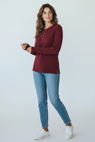 Kadın Yaka Düme Detaylı Mevsimlik Bluz Bordo