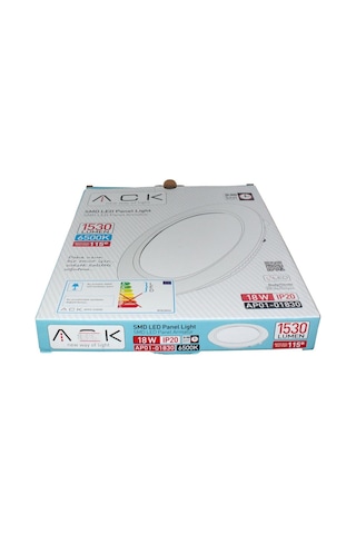 Ack Sıva Altı Led Panel 220Vac 18W Beyaz Kasa 6.500K Beyaz Ap01-