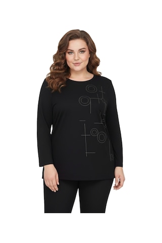 Wearon Kadın Siyah Sıfır Yaka Taşlı Bluz Bgl-st05154 Siyah