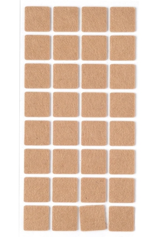 32 Li Kare Mobilya Keçesi 2.5x2.5 Cm Yapışkanlı Sandalye Masa Koltuk Ayağı Parke Koruyucu Kahverengi