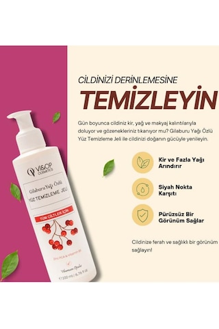 Vi&op Cosmetics Gilaburu Yağı Özlü Yüz Temizleme Jeli