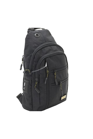 Ogdo - Tek Omuz Askılı Krinkle Sırt - Göğüs Çantası - Body Bag - 4925 Siyah