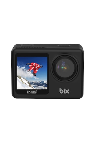 Bix Nexa 1 Wi-fi 5k 30fps Aksiyon Kamerası 50 Mp Çift Ekran Geniş Açılı Ve Eıs Özellikli 30m Su Geçirmez Bisiklet Motosiklet Vlog Kamerası Siyah