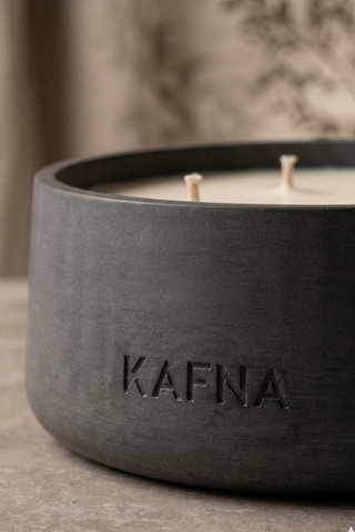 Kafna Lavanata Kokulu Büyük Boy Dekoratif Beton Mum - %100 Soya Wax Antrasit