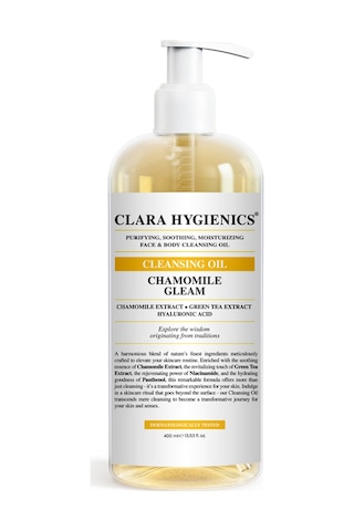 Clara Hygienics Chamomile Gleam Arındırıcı Yağ Bazlı Makyaj Temizleyici Yüz Ve Vücut Temizleme Yağı 400 ML