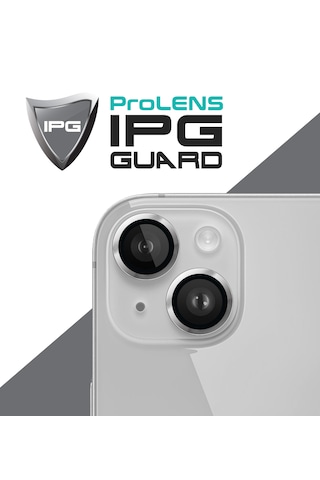 Apple Uyumlu iPhone 14 / 14 Plus İçin Ipg Kamera Lens Koruyucu - Gümüş