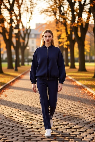 Benerly Kadın Bisiklet Yaka Düşük Kol Fermuarlı Oversize Kalın Örme Sweat Lacivert