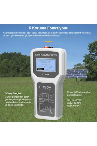 Powermaster Pm-26940 1800 Watt Fotovoltaik Mppt Solar Panel Voltaj Multimetre 12-60v