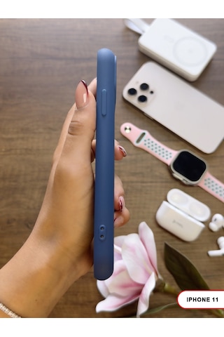 Apple iPhone 11 Uyumlu Kamera Korumalı Darbeye Dayanıklı Renk Atmayan Keep Silikon Kılıf Lacivert