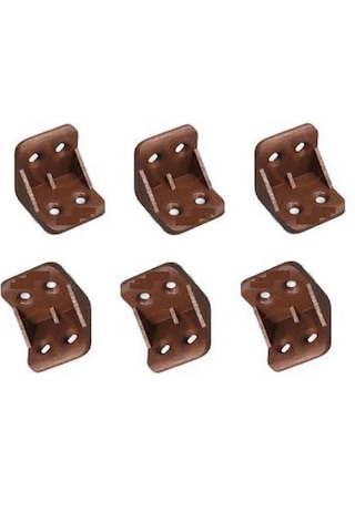 Mobilya Rafı Plastik L Köşe Bağlantı Kahverengi 100 Adet