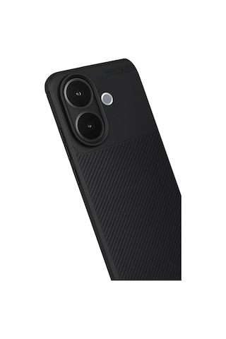 Vivo V60 Lite Uyumlu Kılıf Karbon Tasarım Kamera Korumalı Silikon Telefon Kılıfı Kapak Siyah