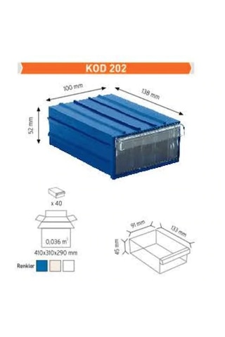 Sembol 202 Plastik Çekmeceli Kutu (10'Lu Paket)