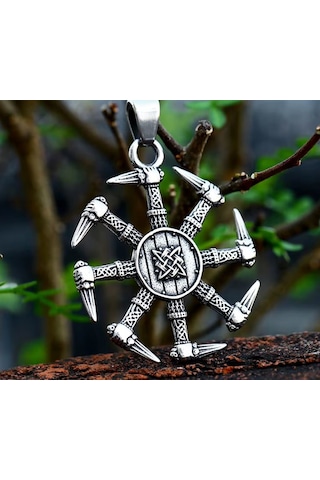 Aslanmaz Çelik Viking Mitoloji Kolovrat Pagan Güneş Kolye