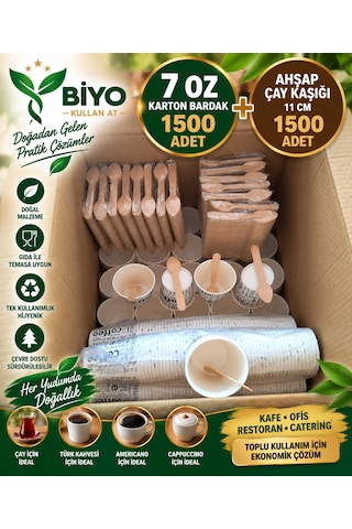 Karton Bardak 1500 Adet Çay Kaşık 1500 Adet Diğer