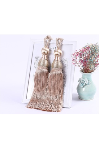 Ranyeek Zarif Perde Topu Kilitleri - 2'li Set, Gümüş Işık Tassel, Ev Ofis Penceresi Dekoratif Perde Sabitleyici, 71cm Uzunluk, Kaliteli Nilon İpi