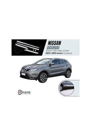 Nissan Qashqai Uyumlu Krom Yan Kapı Çıtası 6 Prç. 2013-2021 Arası P. Çelik