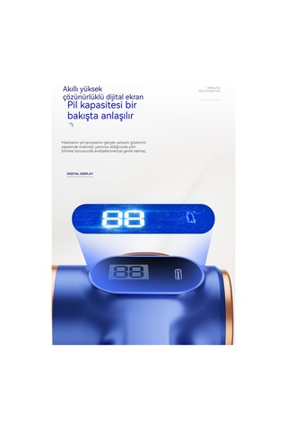 Mini Akülü Elektrikli Süpürge Dijital Ekran Tek Çekirdekli Mavi 0