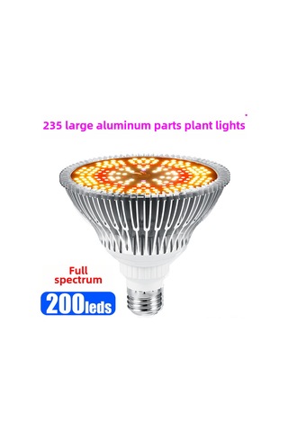 Geeroyoo E27 150w 200 Led Bitki Büyüme Lambası, Tam Spektrum Güneş Işığı, Sebze-bitki Geliştirici, 85-265v Dayanıklı Alüminyum-pc, Ev/çiftlik Kullanıma Uygun Diğer